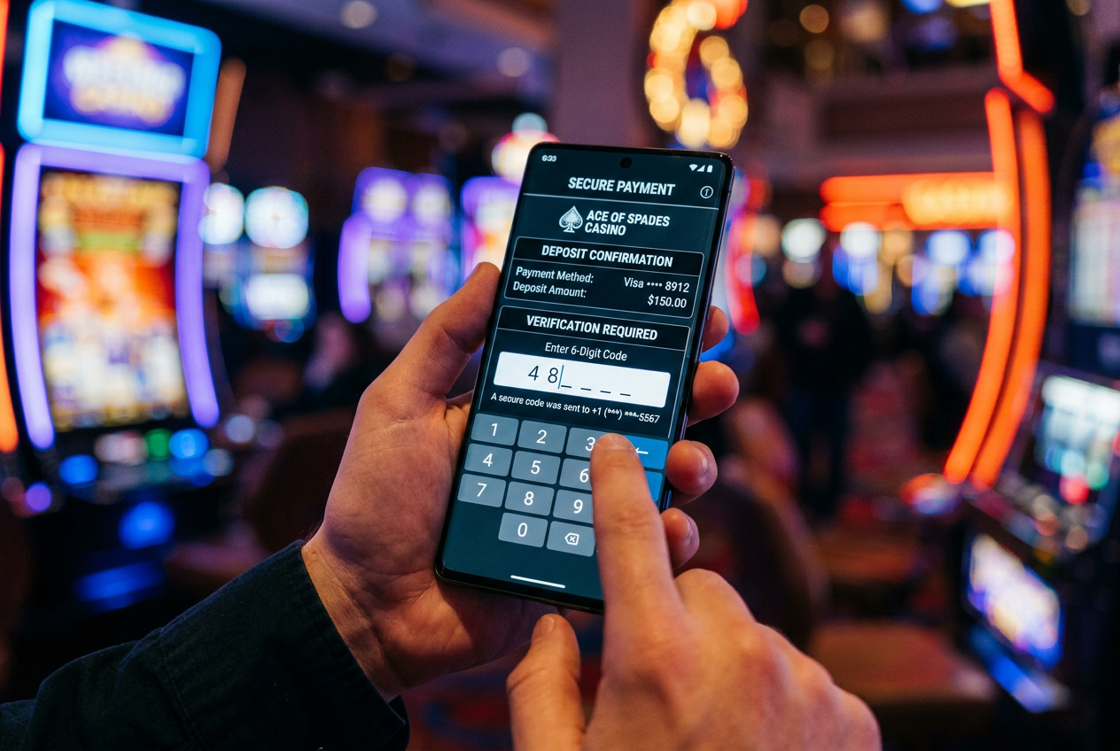 Smartphone displaying a secure NeteraPay SMS deposit interface for a Czech online casino